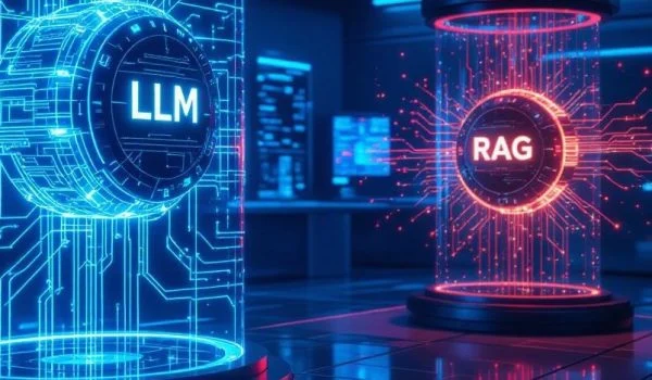مقایسه LLMها و RAG در پردازش زبان طبیعی 1 RAG LLM